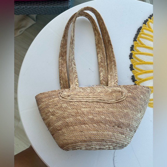SALE- Hand Made Mini Straw Tote Bag - Picture 3 of 7